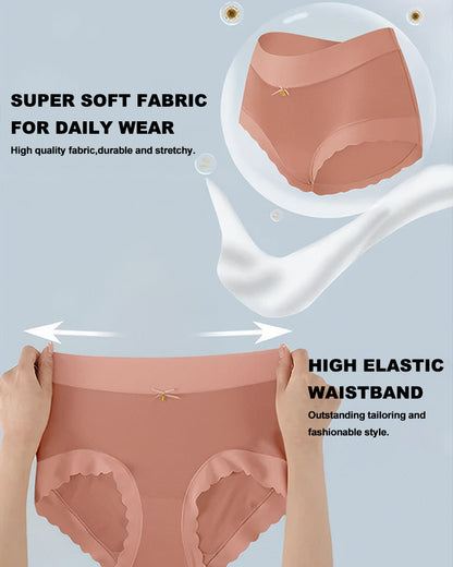 Silky High-Waist Smooth Briefs With Scalloped Edges (6 pack)