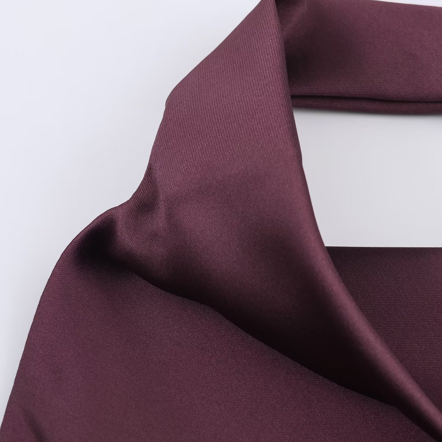 Hanging neck collar backless silk satin texture waist cinching dress for women