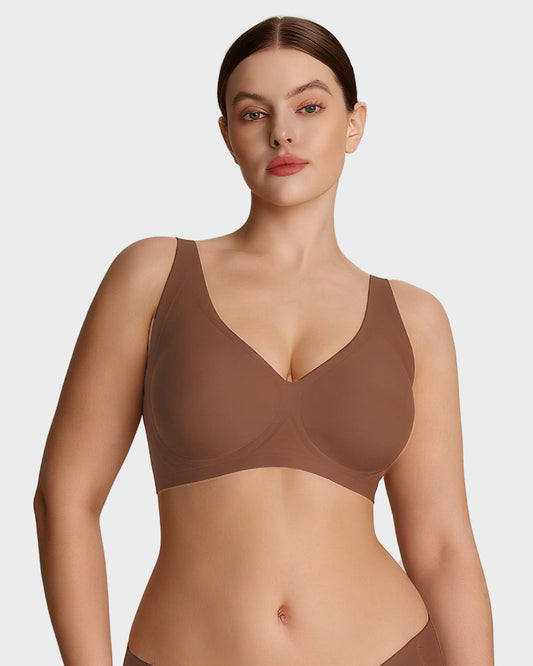 Seamless Deep V Push-Up Wireless Bra