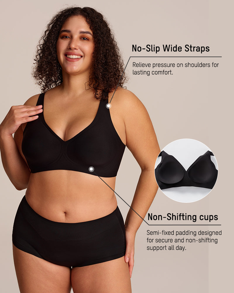 Seamless Deep V Push-Up Wireless Bra