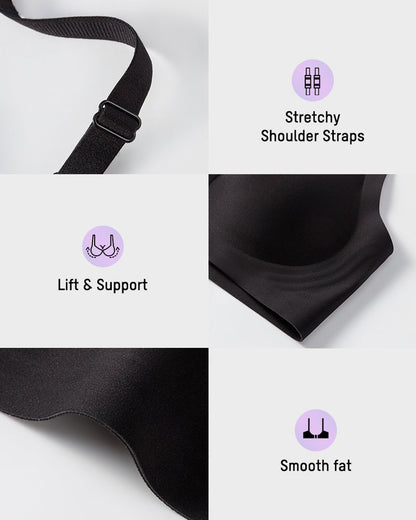 Seamless Deep V Push-Up Wireless Bra