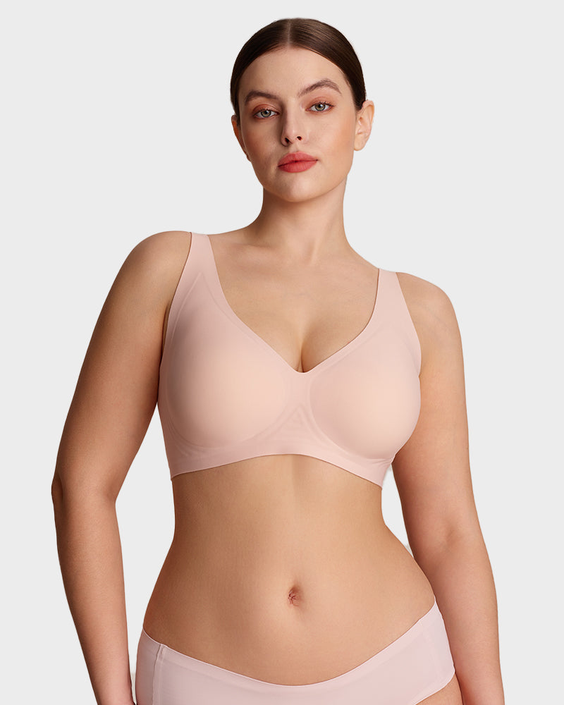 Seamless Deep V Push-Up Wireless Bra