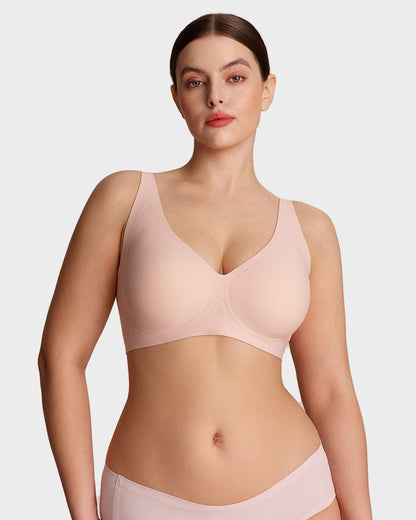 Seamless Deep V Push-Up Wireless Bra