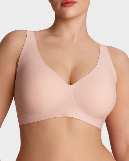 Seamless Deep V Push-Up Wireless Bra