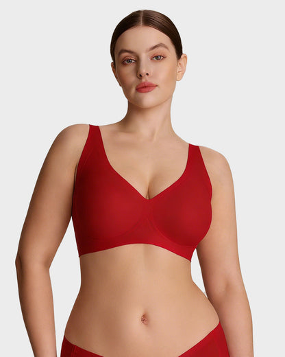 Seamless Deep V Push-Up Wireless Bra