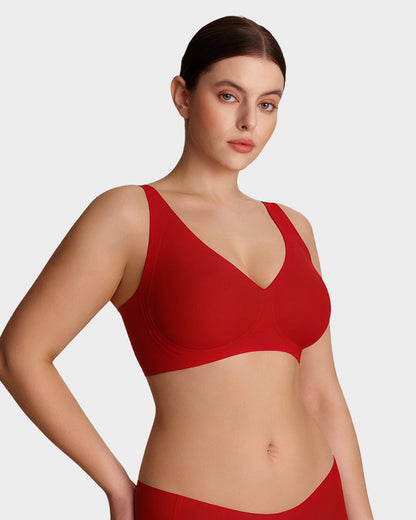 Seamless Deep V Push-Up Wireless Bra