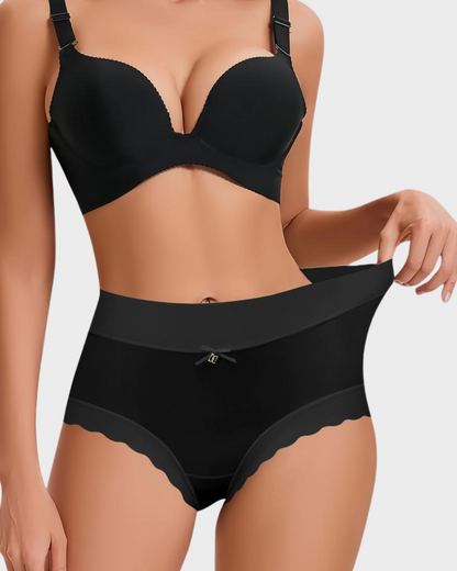 Silky High-Waist Smooth Briefs With Scalloped Edges (6 pack)