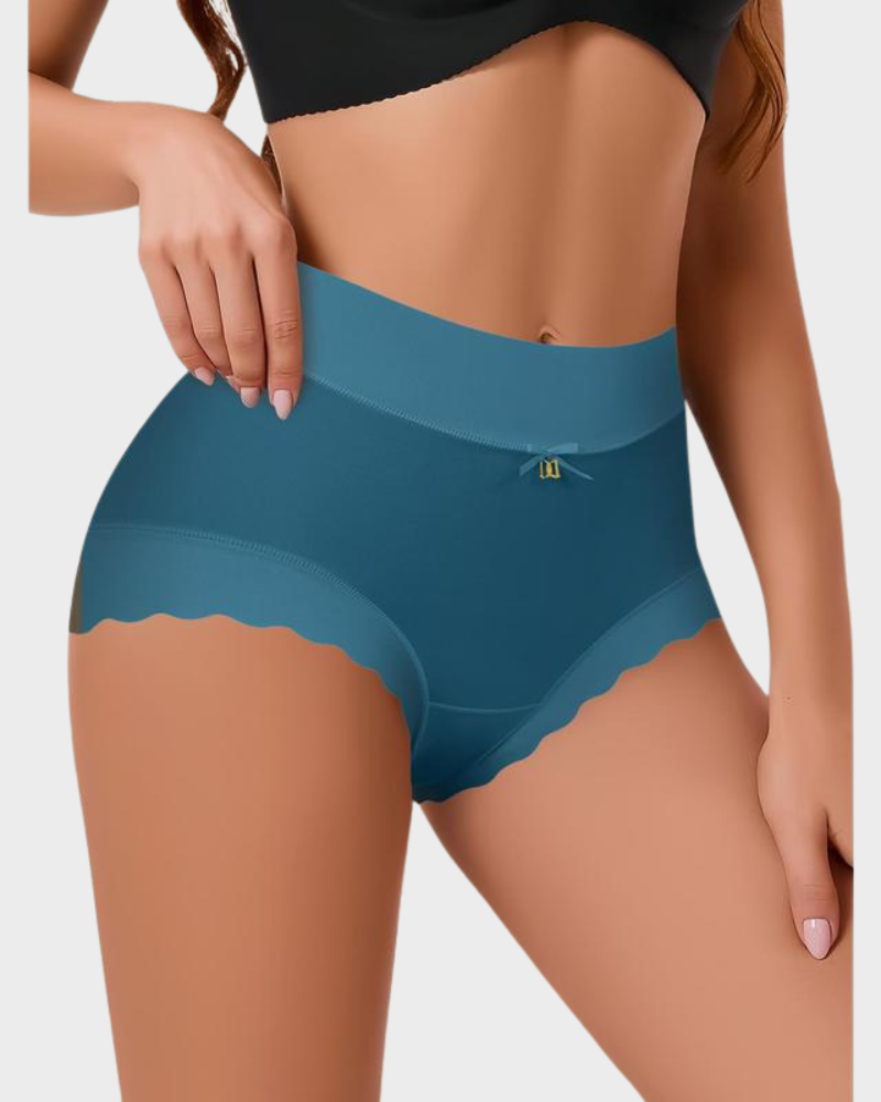 Silky High-Waist Smooth Briefs With Scalloped Edges (6 pack)