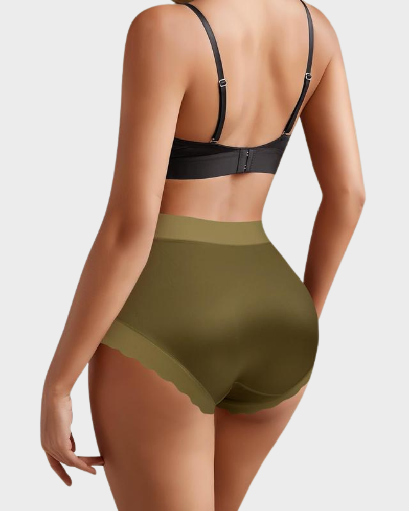 Silky High-Waist Smooth Briefs With Scalloped Edges (6 pack)