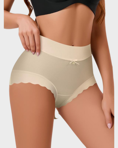 Silky High-Waist Smooth Briefs With Scalloped Edges (6 pack)