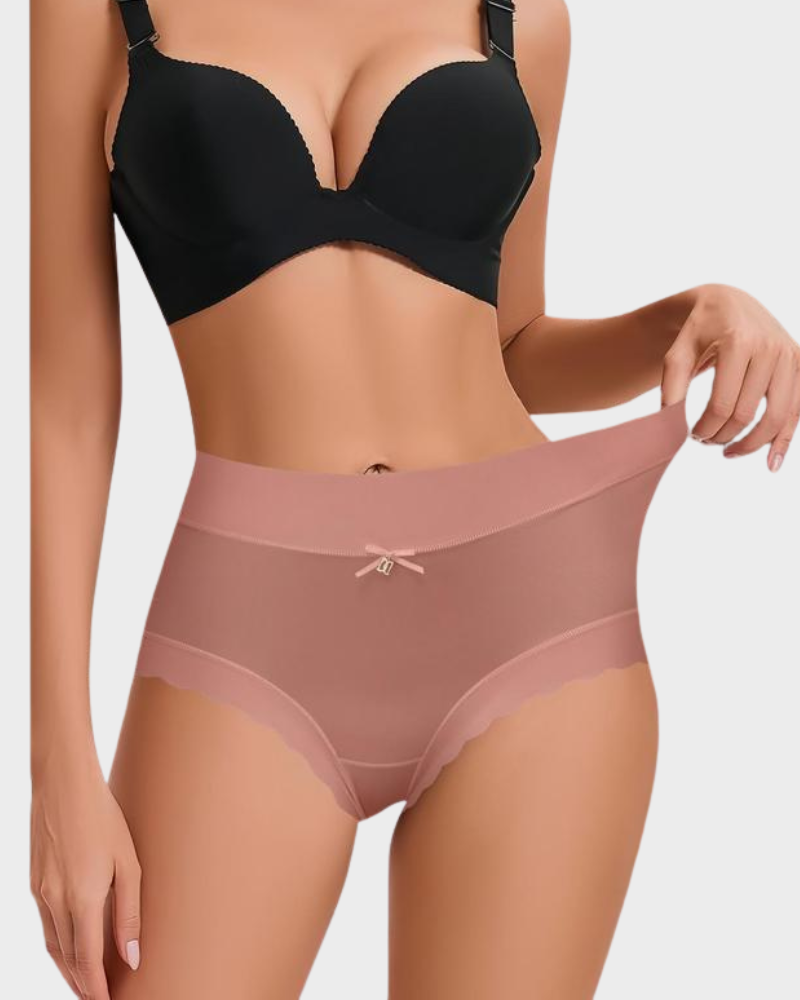 Silky High-Waist Smooth Briefs With Scalloped Edges (6 pack)