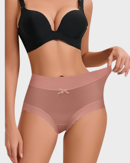 Silky High-Waist Smooth Briefs With Scalloped Edges (6 pack)